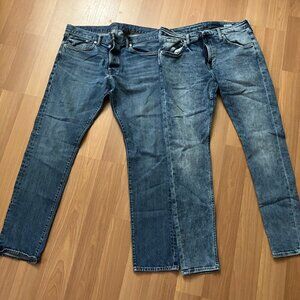 Lot of 2 H&M Mens Slim Fit Coupe Moulante & Denim Jeans